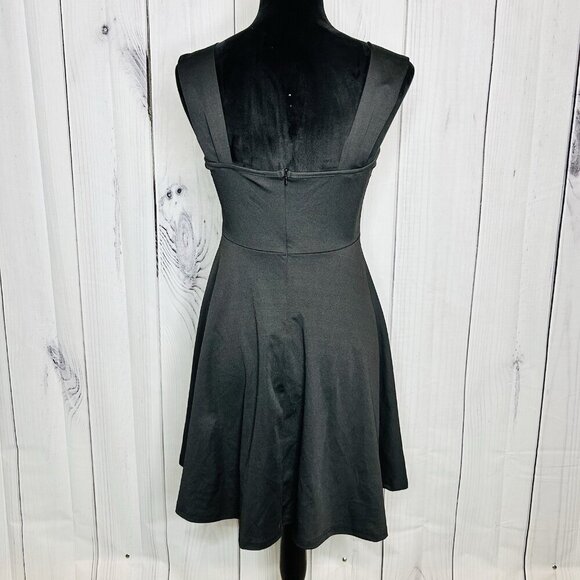 Shein A-Line Bodycon Black Mini Dress Size M Wide Straps - Picture 8 of 10
